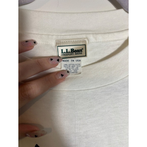 Vintage 90's L.L. Bean Purple Floral Graphic Tee Made in USA Single Stitch Large - Picture 3 of 7